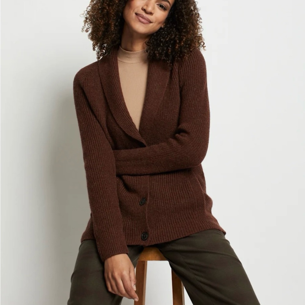 Pendleton Shawl-Collared Shetland Wool Cardigan - New